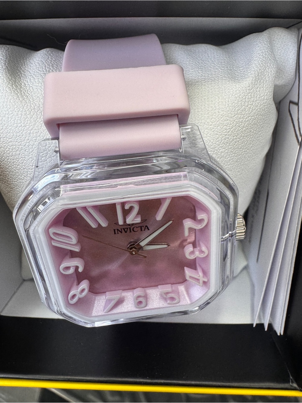 Invicta Women's Pastel Pink Square Crystal Case Watch - Picture 3 of 6